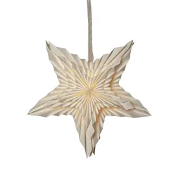 Papierstern Weihnachtsstern Faltstern hängend D: 50cm Fensterschmuck weiß