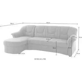 DOMO collection Ecksofa "SARAFINA 232x146 cm, auch mit Federkern für noch mehr Sitzkomfort", braun (braun, braun, beige), B:232cm H:83cm T:146cm, Luxus-Microfaser (92% Polyester, 8% Nylon);Microfaser PRIMABELLE (100% Polyester);Microfaser PRIMABELLE (100% Polyester) /