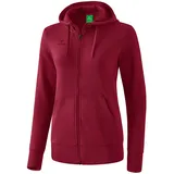 Erima Damen Basic Kapuzensweat Jacke, Bordeaux, 34