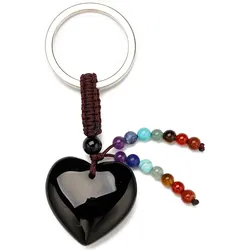Schlüssel-Anhänger FIRETTI "Schmuck Geschenk Herz", Kinder, schwarz, Edelstahl, Textil, Basic, Schlüsselanhänger, mit Edelsteinen