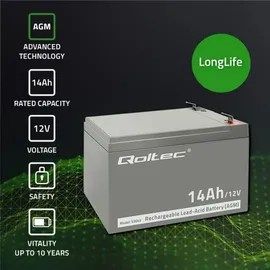Qoltec AGM Batterie 14Ah 12V