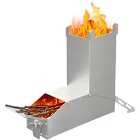YRHome Raketenofen Edelstahl Feuerschale Kamin – Tragbarer Camping Holzofen, Campingofen mit Tasche, Campingkocher & Terrassenofen Campinggrill für BBQ Wandern Garten Silber