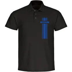 multifanshop Poloshirt - Bochum - Streifen - Druck blau - Polo