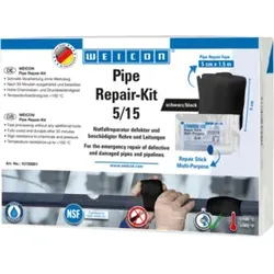 WEICON Pipe Repair-Kit, für die Notfall-Reparatur beschädigter Rohre und Leitungen, 1,5 m x 5 cm, schwarz