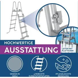BESTWAY Sicherheits-Poolleiter grau 132 cm