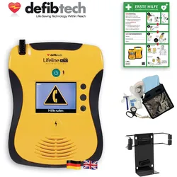 Defibtech –  Lifeline VIEW AUTO AED + Wandhalter, Safeset, Tasche & Hinweisschild Erste Hilfe