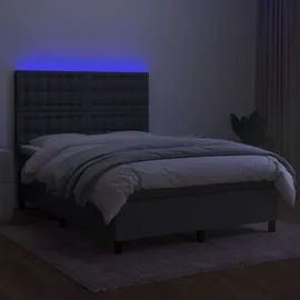 vidaXL Boxspringbett 140 x 200 cm Dunkelgrau