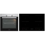 Backofen Herd Kochfeld Herdset Induktion 77cm Timer 2 Flexzonen Slider Respekta