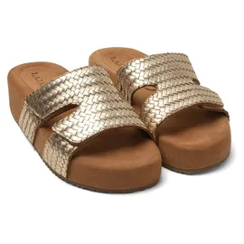 LAZAMANI Pantoletten Pantoletten Leder/Textil - Gold - 40