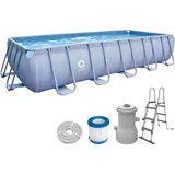 Avenli Pool Komplettset 540x250x100 cm, grau mit Filterpumpe & Sicherheitsleiter grau No Size