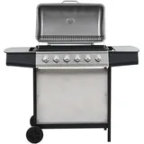 "im Angebot" Gasgrill mit 6 Flammen Edelstahl Silbern - Holzkohlegrills CC19918 - Silber