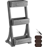 Tectake Vertikalbeet Flora 60 x 49 cm Grau