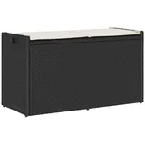 vidaXL Sitzbank Outdoor mit Stauraum und Kissen Schwarz 100 cm
