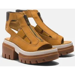 Sandale TIMBERLAND "Everleigh GLADIATOR SANDAL", Gr. 39 (8), braun (wheat nubuck), Leder, Synthetik, sportlich, Schuhe