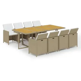 vidaXL Garten-Essgruppe 9-tlg. Beige