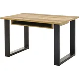 furn.design Schreibtisch Stove in Used Wood hell und anthrazit Laptoptisch für Homeoffice und Büro 125 x 60 cm