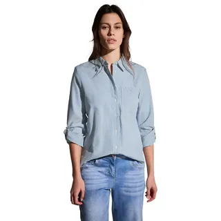 Cecil Damen B345431 Gestreifte Seersucker Bluse, Mid Blouse Blue, XL EU - XL