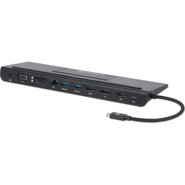 Manhattan USB-C 11-in1-Dockingstation - Schwarz