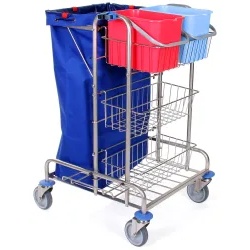 Floorstar PW 1 ESTAWA Putzwagen, Edelstahl, Stabiler Reinigungswagen für mittlere bis große Objekte, Fassungsvermögen: 1 x 120 Liter