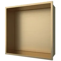 Aloni Wandnische Edelstahl Gold gebürstet rostfrei 305x305x100mm
