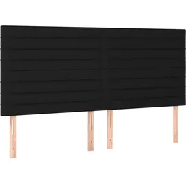 vidaXL Boxspringbett mit Matratze & LED Schwarz 180x200 cm Stoff