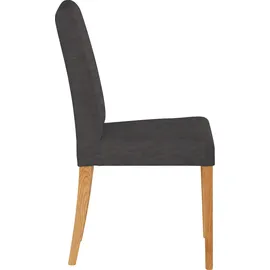 Home Affaire 4-Fußstuhl HOME AFFAIRE "Bologna", schwarz (schwarz (arizona 4420), natur), B:44cm H:91cm T:56cm, Holzwerkstoff, Massivholz, Stühle, Gestell aus Massivholz