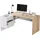 Habitdesign Schreibtisch – weiß 108x145x73h cm - Braun