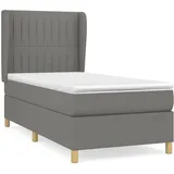 vidaXL Boxspringbett mit Matratze Dunkelgrau 100x200 cm Stoff - Grau