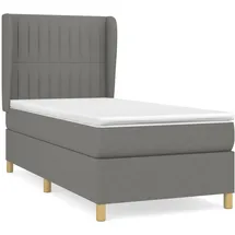 vidaXL Boxspringbett mit Matratze Dunkelgrau 100x200 cm Stoff - Grau