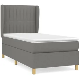 vidaXL Boxspringbett mit Matratze Dunkelgrau 100x200 cm Stoff - Grau