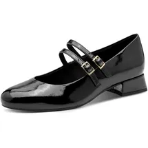 Marco Tozzi Damen Mary Janes mit Riemen Kleiner Absatz, Schwarz (Black patent), 40 EU