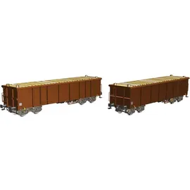 PIKO H0 58235 H0 2er-Set Offener Güterwagen Eaos DB AG VI mit Holzladung DB-AG Mit Holzladung der