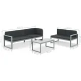 vidaXL Garten-Lounge-Set 3-tlg. schwarz 44448