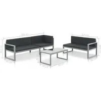 vidaXL Garten-Lounge-Set 3-tlg. schwarz 44448