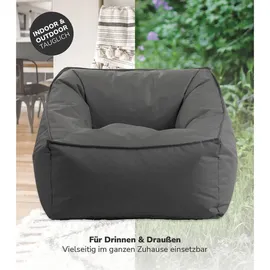 mokebo mokebo® Sitzsack, Schwarz, Textil, 75x60x95 cm, Oeko-Tex®, Gartenmöbel, Gartenstühle, Outdoor-Sitzsäcke
