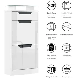 Vladon Fiesta V2 46 x 104 x 23 cm rot / schwarz glänzend