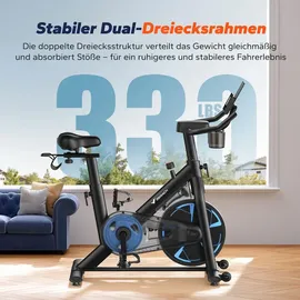 Merach Heimtrainer Fahhrad für Zuhause, leises Fitnessbike mit Lcd-display, Magnetischer Widerstand, 8 Widerstandsstufen, bis 150 KG belastbar