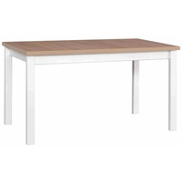 FURNIX Esstisch Adelima 1 mit ausziehbarer Tischplatte weiß Füße Enkelarbeitsplatte