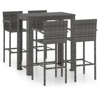 vidaXL Garten-Bar-Set 5-tlg. Grau