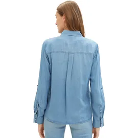 Tom Tailor 1041221 Denim Look Bluse Clean Mid Stone Blue Denim 36