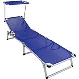 Cosma - Klappbare Sonnenliege Strandliege mit Sonnenblende blau Mod. Super