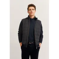 Bugatti Sweatweste "Regular Fit", Herren, Gr. M, 90, braun, 85% Baumwolle, 15% Polyester, unifarben, regular fit, ohne Ausschnitt, Westen, mit Stehkragen aus einem Baumwollmix