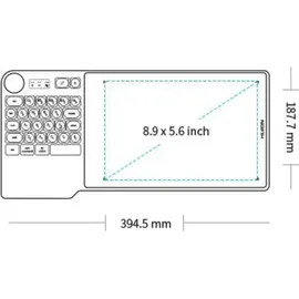 Huion Grafiktablett Huion Inspiroy Keydial KD200 Bluetooth, 8192 Druckstufen