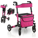 Juskys Aluminium Rollator Vital mit Sitz Lila