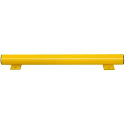 PROREGAL Unterfahrschutz Balken | Inkl. 2 Bodenplatten | HxBxØ 8,6x75x7,6cm | Kunststoffbeschichteter Stahl | Gelb