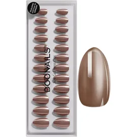 doonails ltd DOONAILS Glazed Chocolate Short Almond Soft Gel Press Ons - braun