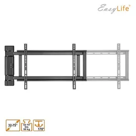 Easy Life EasyLife - TV Wandhalterung elektrisch schwenkbar, 32-75 Zoll, VESA bis 600x400 (schwarz) - Schwarz