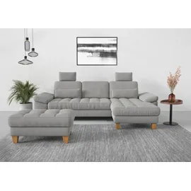 sit&more Ecksofa SIT & MORE "Westham L-Form", silber, B:275cm H:88cm T:172cm, 90% Polyester 10% Polyamid, Sofas, Ecksofa, mit Recamiere, mit oder ohne Bettfunktion, Bettkasten, Füße Eiche