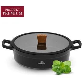 Gerlach Topf Keramik-Kochtopf Induktion Induktiontopf Kochgeschirr Induktionsgeeignet 28 cm, Schwarz