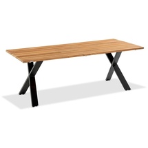 Niehoff Tisch Noah X-Gestell anthrazit - 160 x 95 cm Teak gebürstet